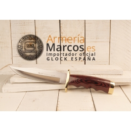 CUCHILLO MUELA BUFALO 17R PUÑO MADERA ROJO Y ALPACA