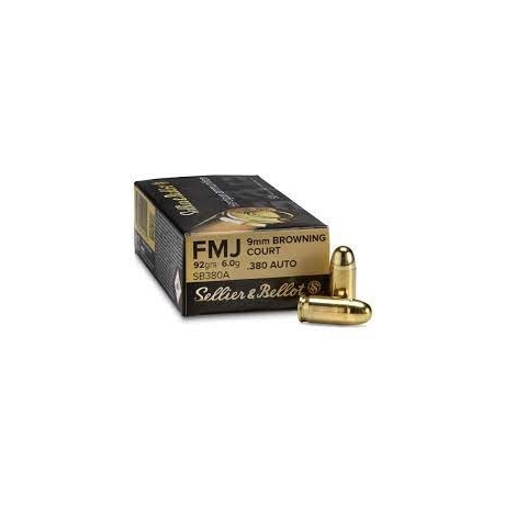 MUNICION SELLIER BELLOT C/380 auto fmj 92gr. (50 unds.)