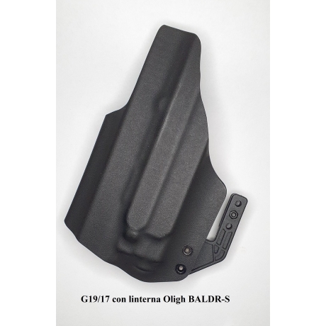 FUNDA IWB GLOCK 19/17 C/LINTERNA OLIGHT BALDR-S KYDEX INTERIOR ELEGANT
