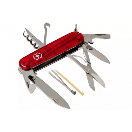 NAVAJA VICTORINOX CLIMBER 14 USOS 91 MM ROJO TRANSPARENTE