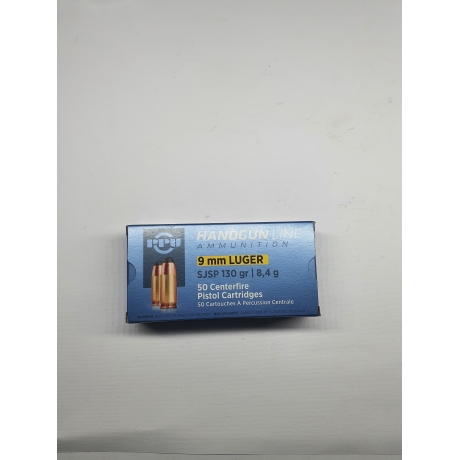 Munición metálica PPU SJSP 9MM 130 GR