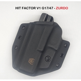 FUNDA ATA HIT FACTOR V1 GLOCK 17/47 OWB EXTERIOR NEGRA ZURDO