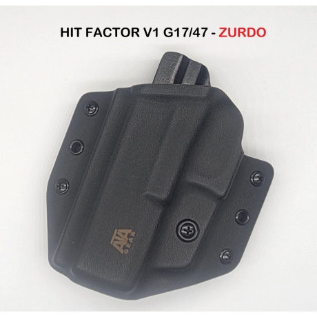 FUNDA ATA HIT FACTOR V1 GLOCK 17/47 OWB EXTERIOR NEGRA ZURDO