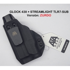 FUNDA ATA FANTOM V3 GLOCK 43X STREAMLIGHT TLR7-SUB IWB INTERIOR ZURDO