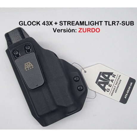 FUNDA ATA FANTOM V3 GLOCK 43X STREAMLIGHT TLR7-SUB IWB INTERIOR ZURDO