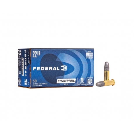MUNICION FEDERAL 22 LR HV SOLID CHAMPION 40 gr