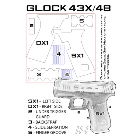 GRIP EMPUÑADURA GLOCK 43X/48 DECAL GRIP
