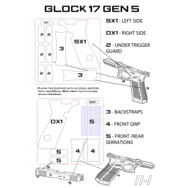 GRIP EMPUÑADURA GLOCK 17 GEN5 DECAL GRIP