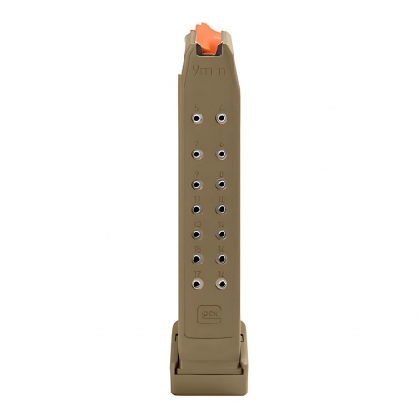 CARGADOR GLOCK 19 + 2 C/9X19 19 TIROS COYOTE ELEVADOR NARANJA
