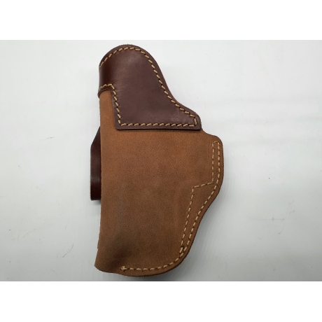 FUNDA SICKINGER PARA GLOCK 19 INTERIOR CUERO MARRON CALIDAD