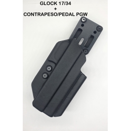 FUNDA IPSC GLOCK 17/34 CON CONTRAPESO/APOYA PULGA PGW