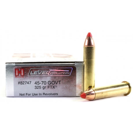 MUNICION HORNADY CAL 45-70 GOVT 325 GR FTX LEVER REVOLUTION. 82747