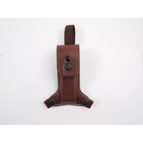 FUNDA CARGADOR SICKINGER SHOULDER HOLSTER SINGLE BOX 9 MM DOUBLE ROW PARA SOBAQUERA MARRON