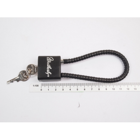 CANDADO SEGURIDAD ARMAS TIPO SIRGA 10 CM. NEGRO