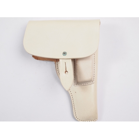 FUNDA PISTOLA ASTRA 9 MM CORTO SIMILARES CUERO COLOR BLANCA LOGOTIPO ASTRA SPAIN 5 PF