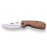 CUCHILLO DEPORTIVO JKR, APERTURA MANUAL, HOJA DE ACERO INOXIDABLE 6,5 CM, MANGO MADERA DE ZEBRANO